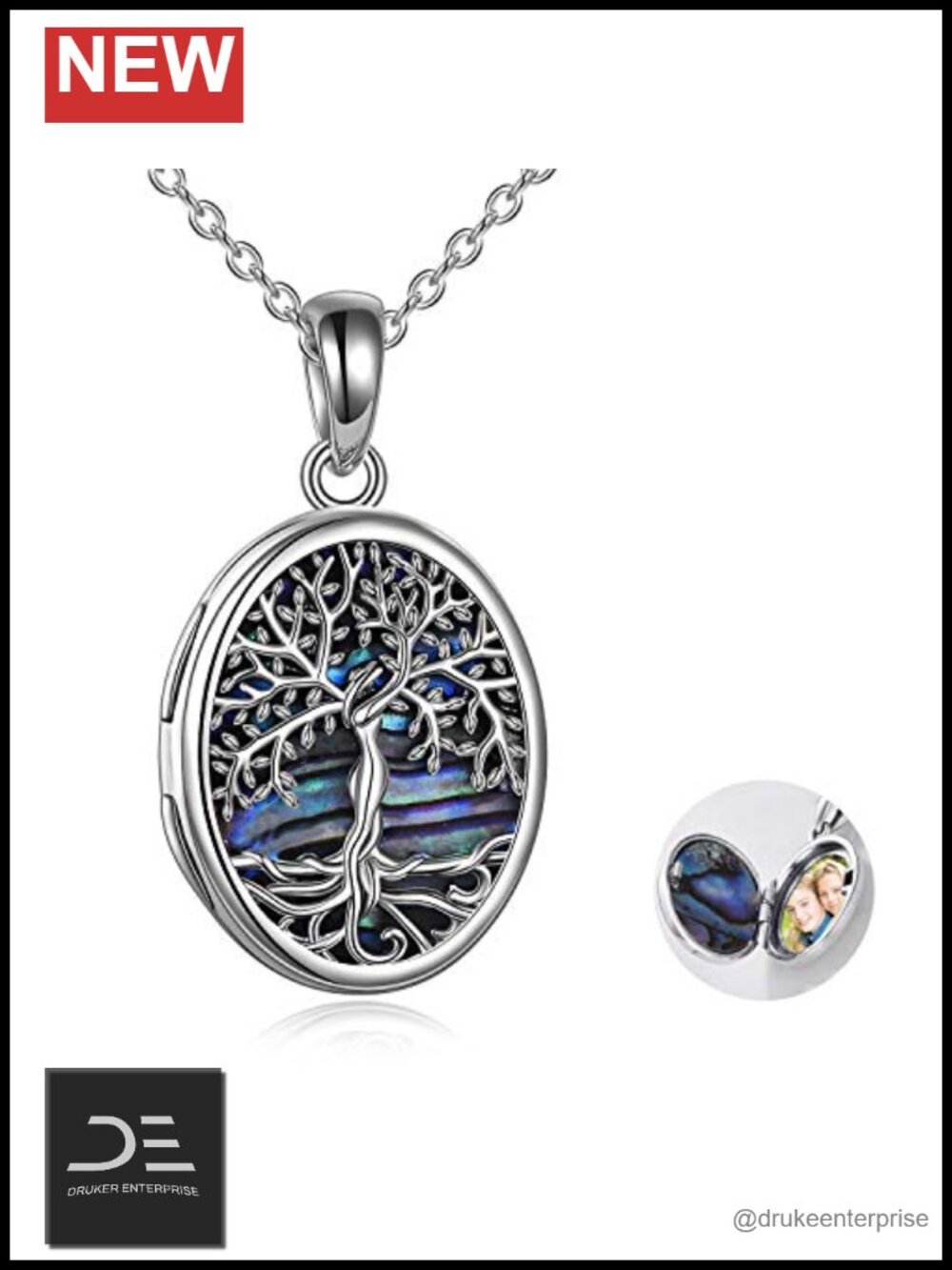 925 Sterling Silver Tree of Life Locket Necklace for Women Picture Pendant